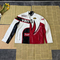 Supreme Yohji Yamamoto Marlboro Men's Women's Vintage Racing Suit Colour Blocking Fashion Leather Jacket Lapel High Street Trend Jacket Autumn and Winter #81156