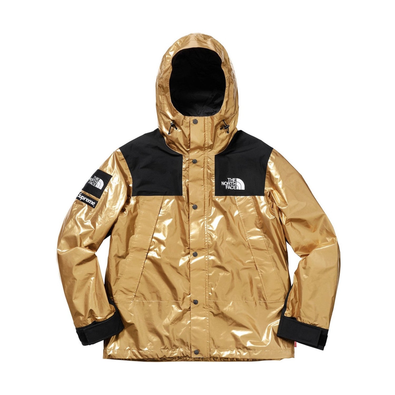 Supreme X The North Face Men's Winter Nylon Metallic Single Breasted Zip Hooded Jacket Bib Pants Overall Set Suit #97741