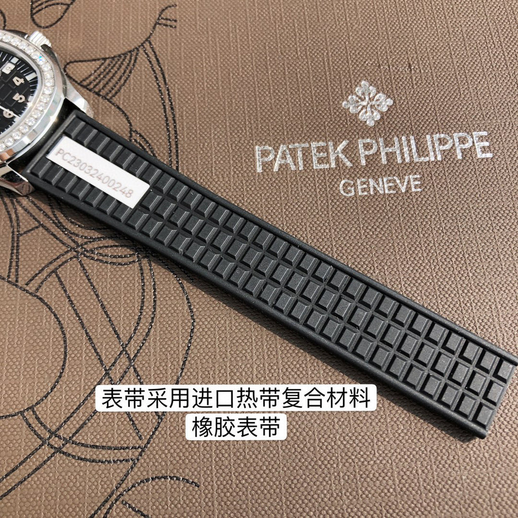 Patek Philippe Mechanical Watches With Diamonds On Silicone Straps Watch #96352