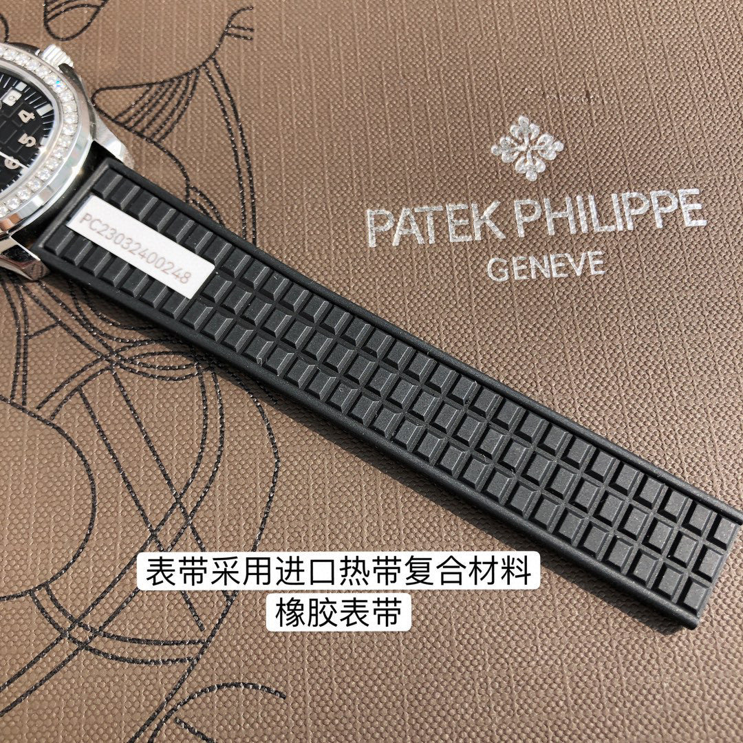 Patek Philippe Mechanical Watches With Diamonds On Silicone Straps Watch #96352