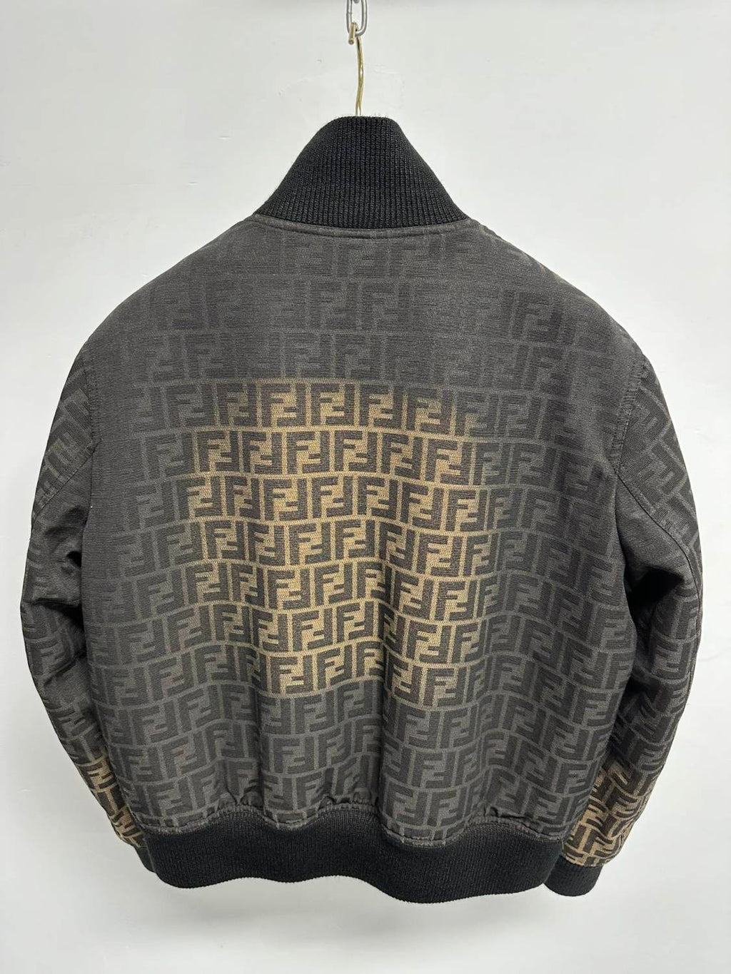 Fendi  Men's Tight Jacket Canvas Ff Eclissi Jacket Vintage Gradient Aged Fashion Casual Jacket #71554