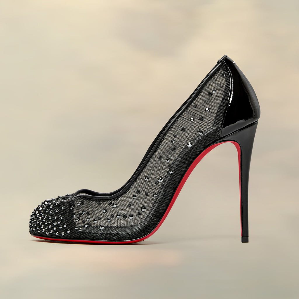 Christian Louboutin X Maison Margiela Women's Bridiela Una Strass High Heels Spring Summer Autumn Round Toe Calfskin Pure Color Split Toe Fine Heel 10cm High Heeled Single Shoes Ngvp #1546