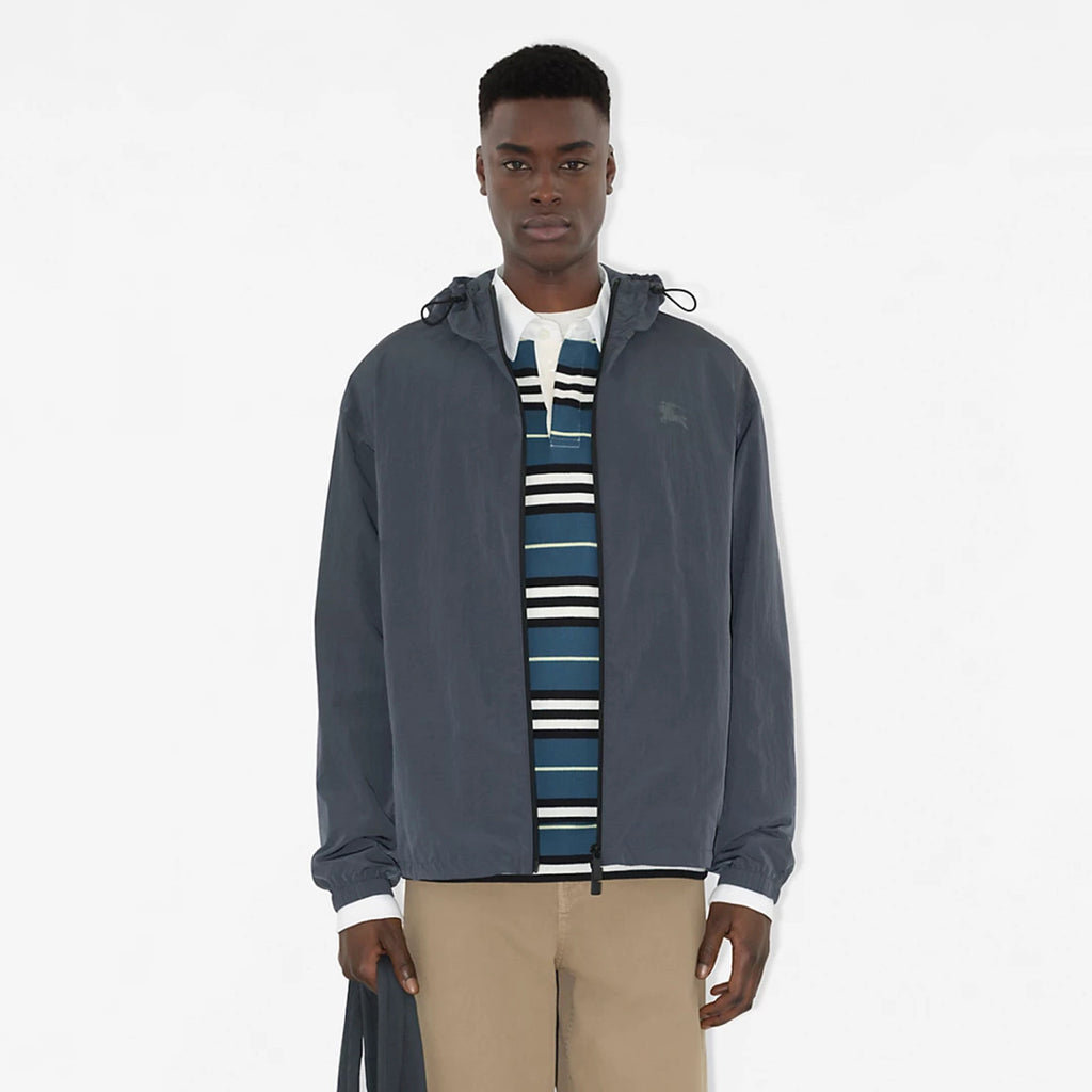 Burberry Men's Spring & Autumn EKD Badge Nylon Solid Color Long Sleeve Zipper Loose Hooded Jacket #76111