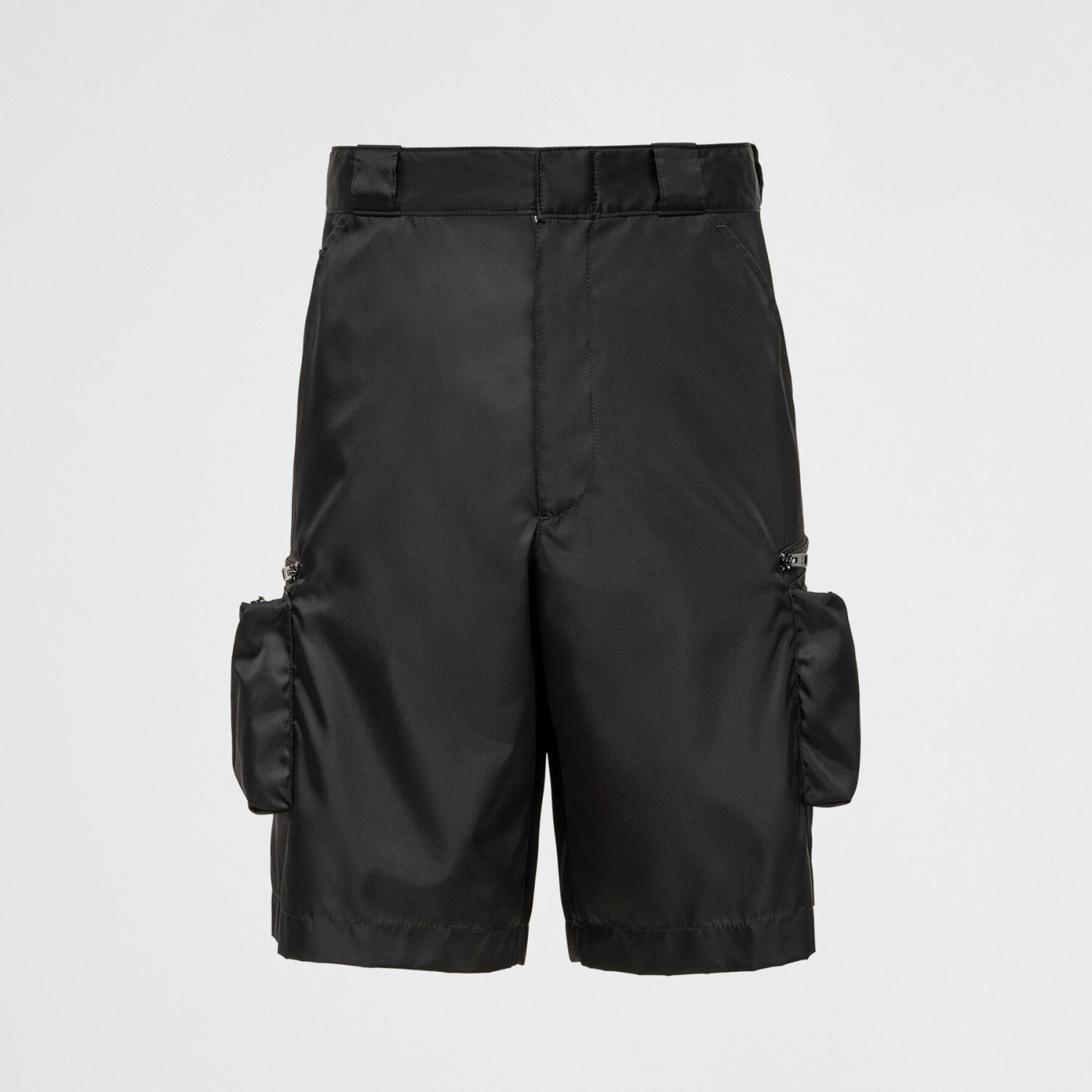 Prada Men's Summer Solid Colour Triangle Logo Nylon Casual Zip Up Shorts #74838