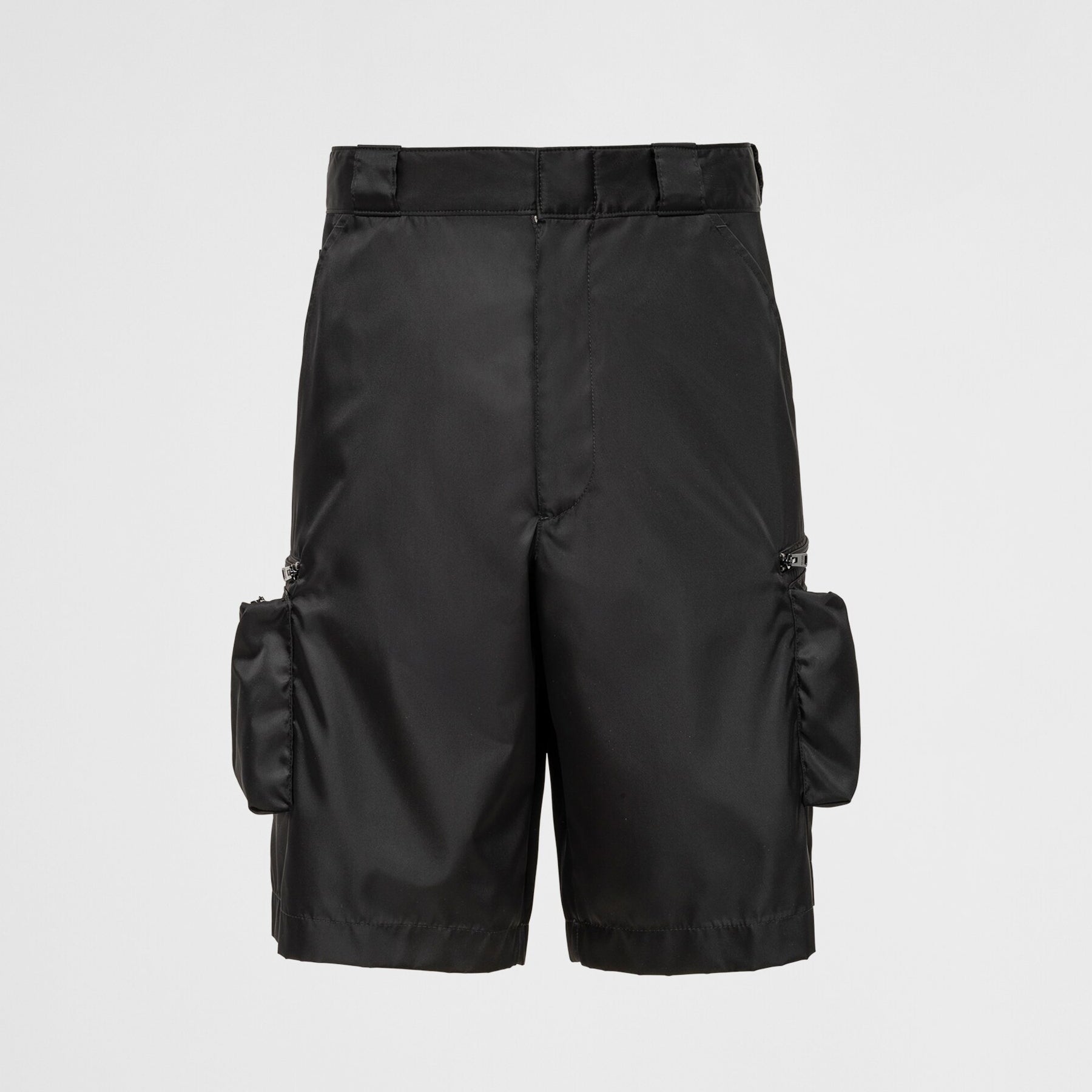 Prada Men's Summer Solid Colour Triangle Logo Nylon Casual Zip Up Shorts #76476