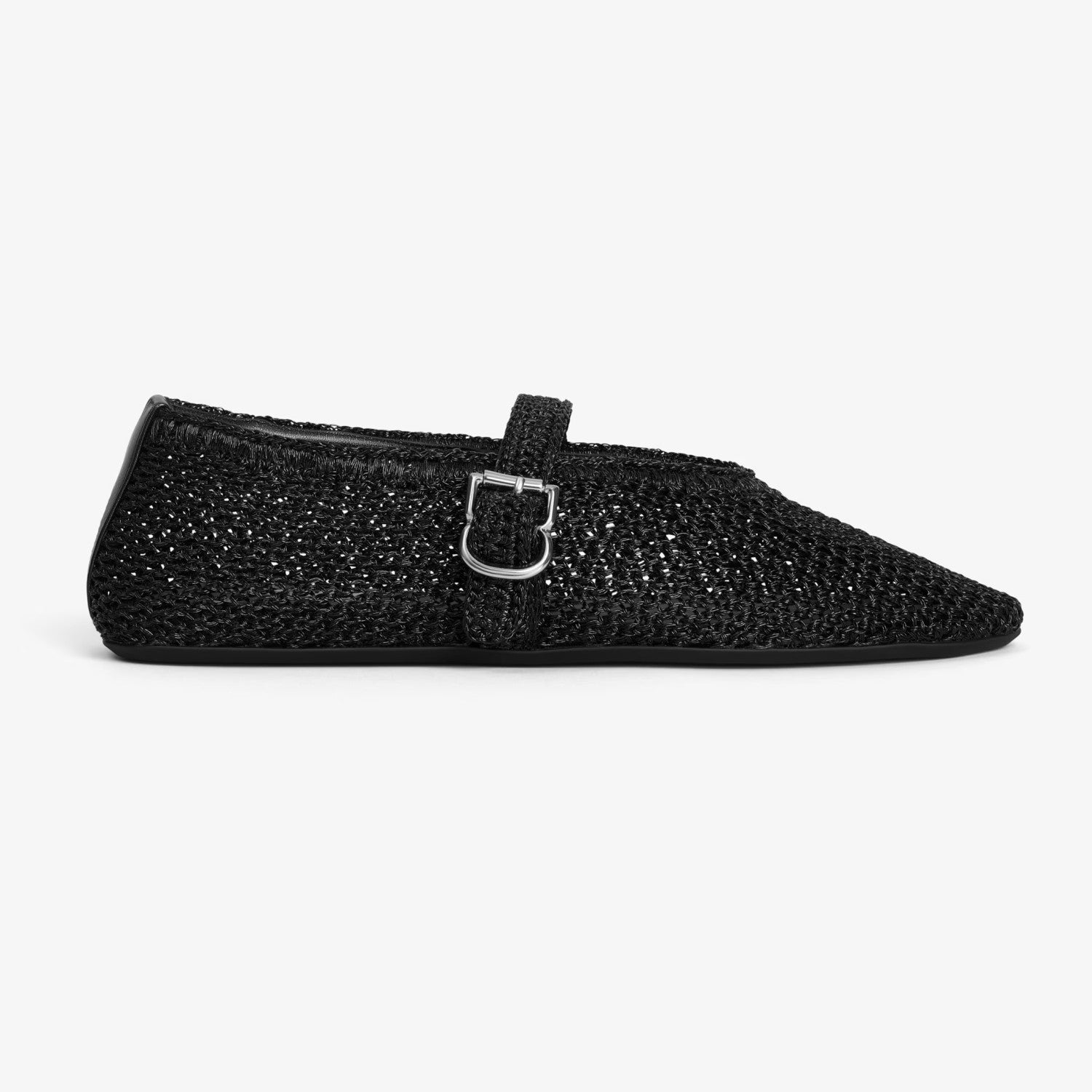 Alaia Ballet Flats In Knitted Lurex Women's Summer Solid Color Round Toe Fashion Modern Buckle Flats  Shoes Ngvp  #1635