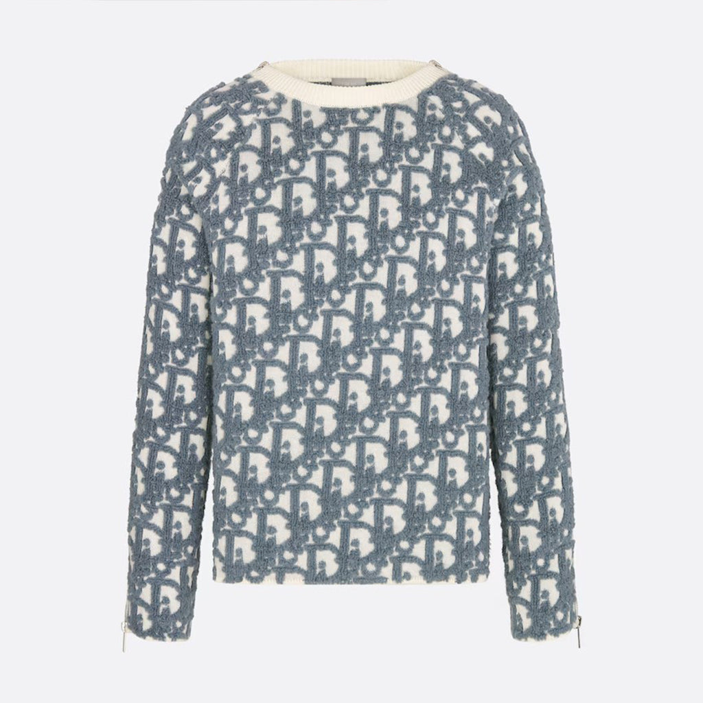Dior Men's Spring. Autumn and Winter Oblique Printed Round Neck Long Sleeve Solid Color Fitted Sweater #72184