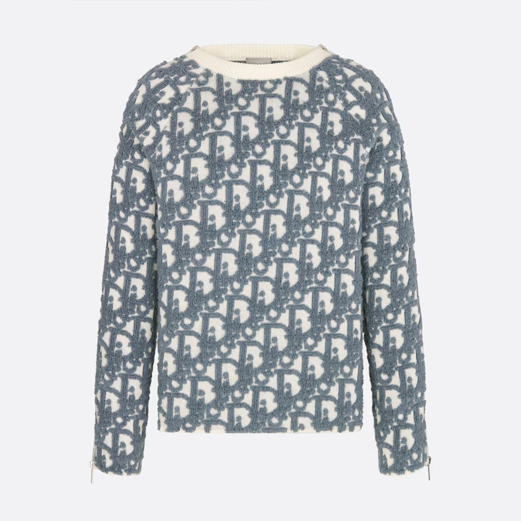 Dior Men's Spring. Autumn and Winter Oblique Printed Round Neck Long Sleeve Solid Color Fitted Sweater #72184