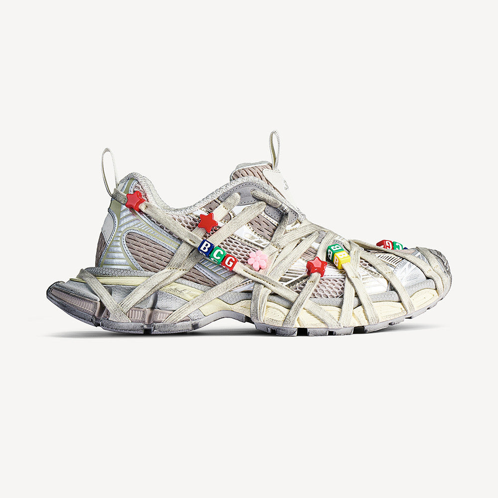 Balenciaga Women's 3xl Extreme Lace Sneaker in Eggshell Multicolor #376551