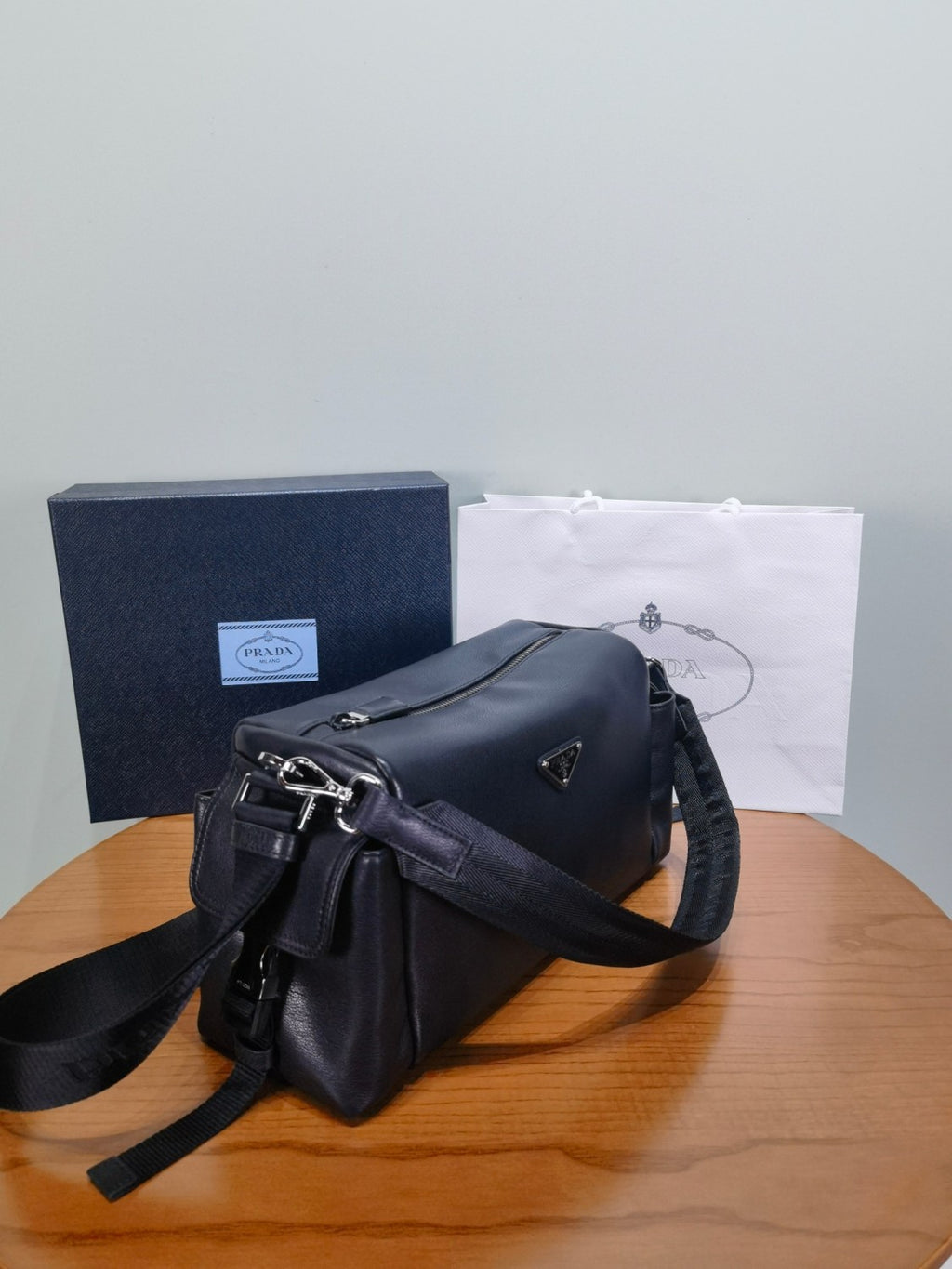 PRADA Black Prada Explore Leather Bag #379559