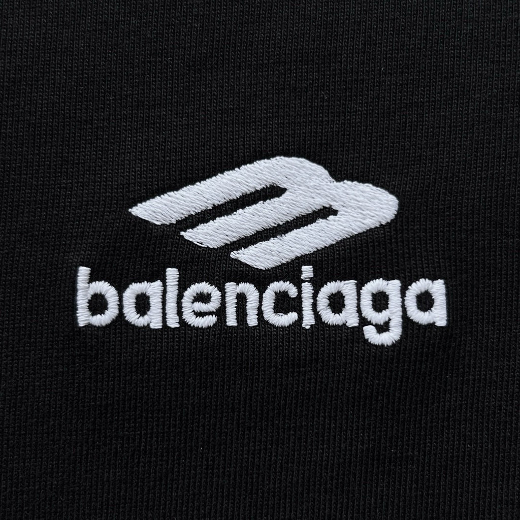 Balenciaga Men's And Women's Summer Solid Color Embroidered Logo Pattern Round Neck Cotton Short Sleeve T-shirt #74262