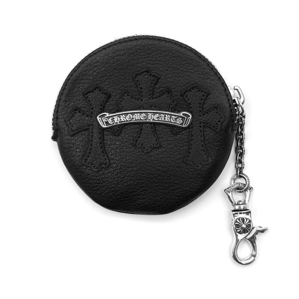 Chrome Hearts Scroll-pattern Lobster Clasp Cross-embossed Wallet Limited Edition High-street Fashion Trendy Accessories Handbags Headphone Case Bags #195953