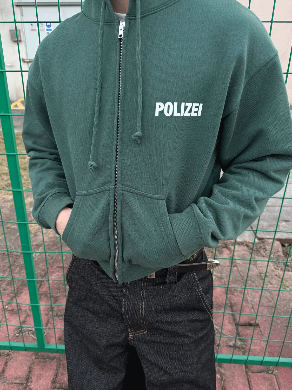 Vetements Men Women High Street Retro Green Zip Hooded Sweatshirt Fashion Casual Long Sleeve Casual Top Jacket Ngvp #9782