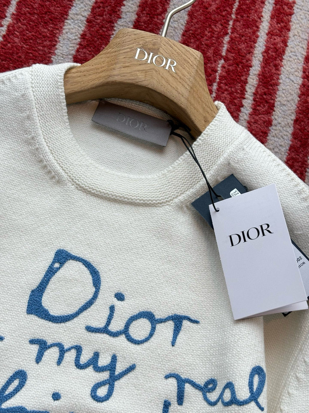 Dior Men's And Women's Spring And Autumn Solid Color Letter Print Round Neck Knit Long Sleeve Sweater #76494
