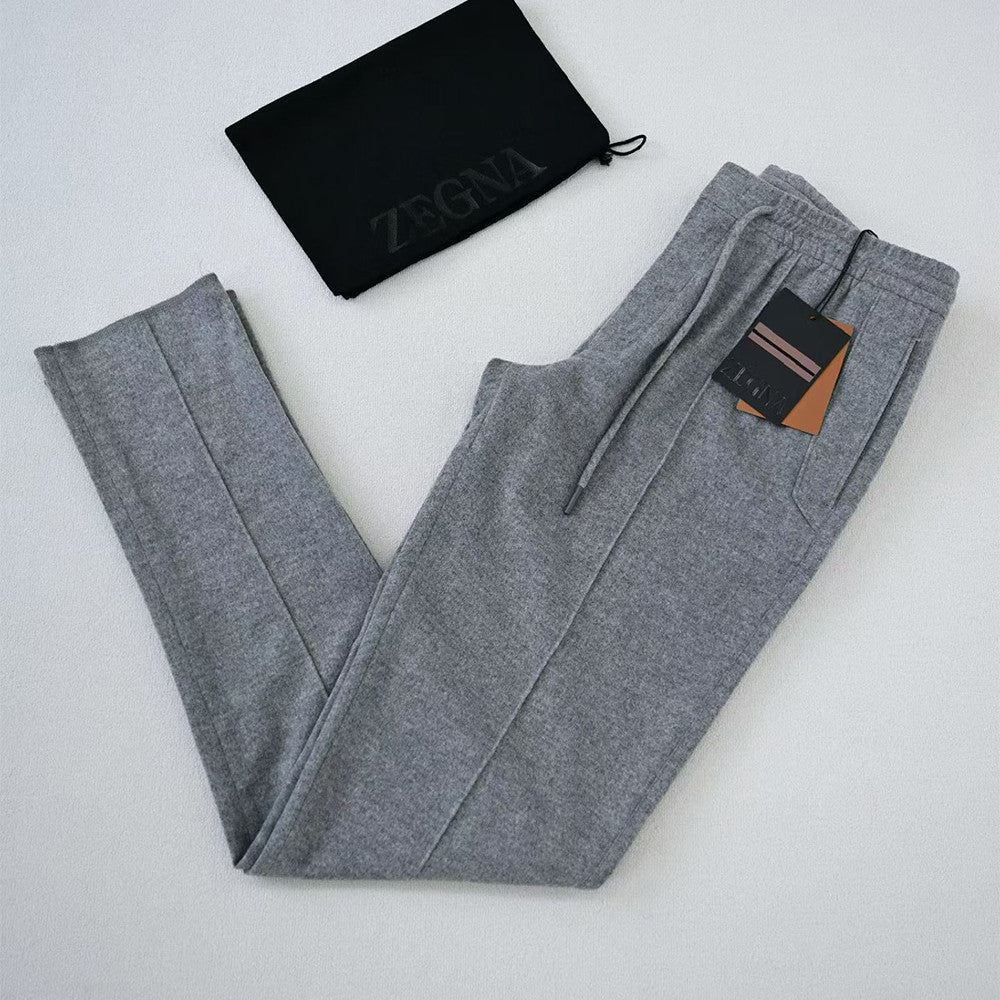 Zegna Grey Mélange Wool Joggers #334675