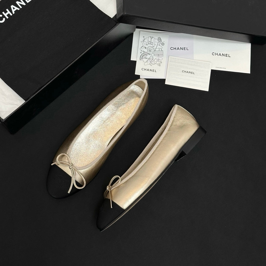 CHANEL Ballet Flats Lambskin Burgundy Pink #387089