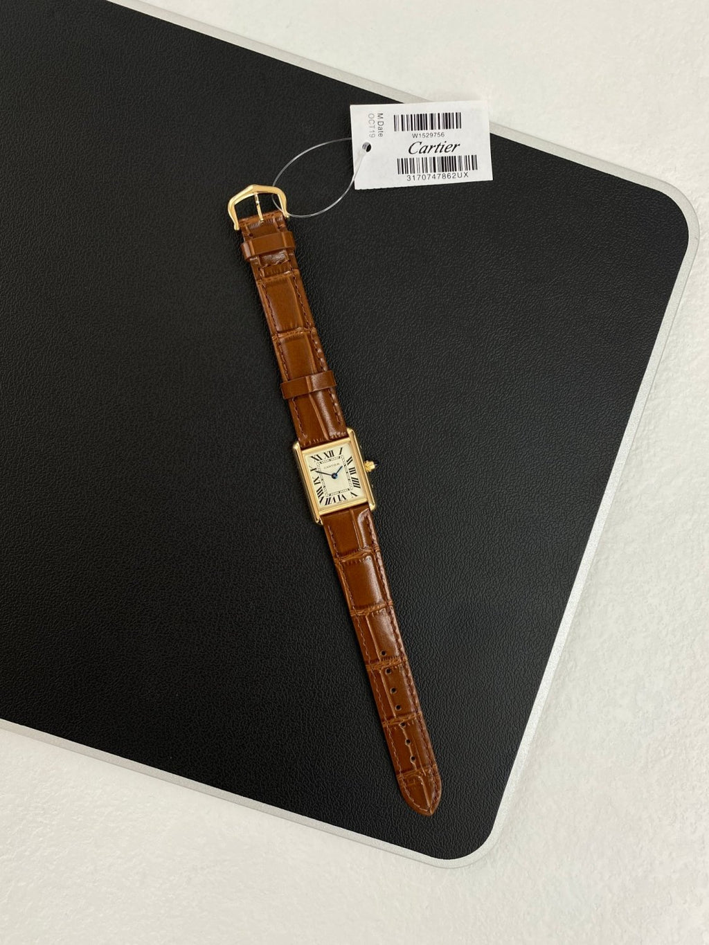 Cartier Tank Louis Cartier Women's Solid Colour Classic Fashion Square Gold Dial Watch Watch #78163