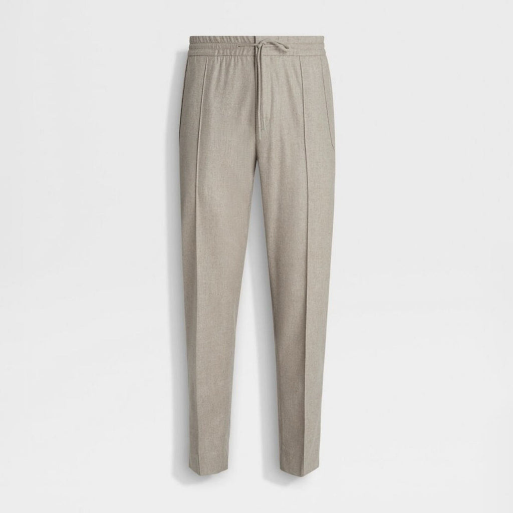 Ermenegildo Zegna Men's Fall/Winter Wool Blend Solid Color Mid-Rise Casual Straight-Leg Drawstring Sweatpants Ngvp #2517