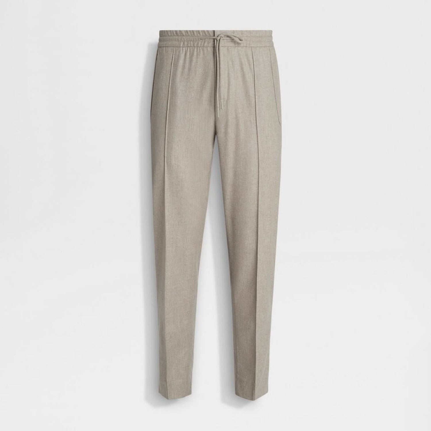 Ermenegildo Zegna Men's Fall/Winter Wool Blend Solid Color Mid-Rise Casual Straight-Leg Drawstring Sweatpants Ngvp #2517
