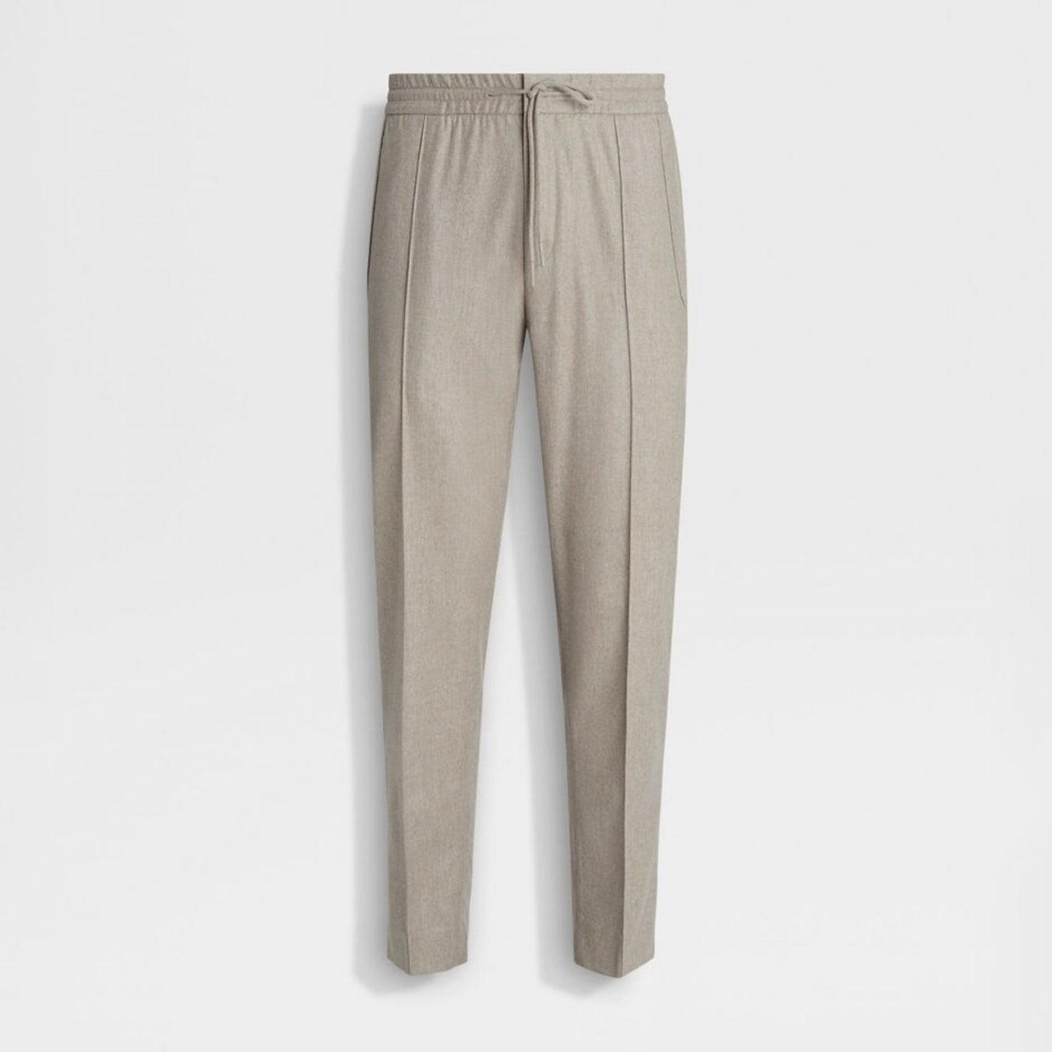 Ermenegildo Zegna Men's Fall/Winter Wool Blend Solid Color Mid-Rise Casual Straight-Leg Drawstring Sweatpants Ngvp #2517