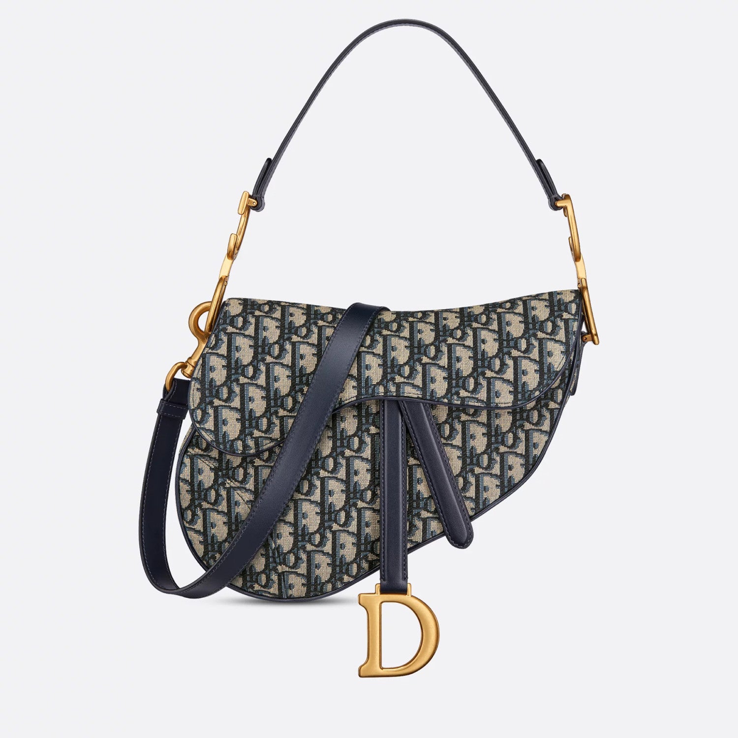 Dior Mini & Medium Saddle Bag With Shoulder Strap Blue Oblique Printed Fashion Exquisite Temperament Clutch Bag Crossbody Bag Bags M0455CBAA_M900 #81649