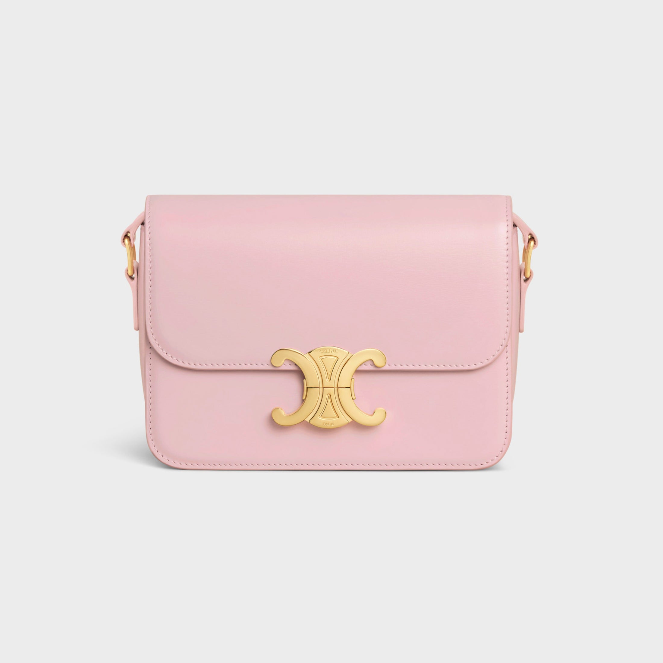 Celine Teen Triomphe Glossy Cow Leather Handbags Women's Temperament Luxury Solid Colour Temperament Crossbody Bag Logo Handbags Bag Bags #71965