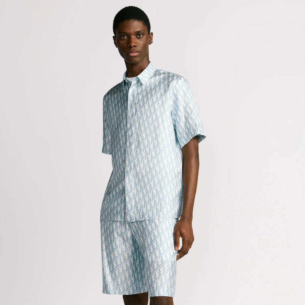 Dior Men's Summer Solid Color Letter Printed Single Breasted Short Sleeve Shirt Shorts Set Suit #76284