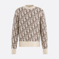 Dior Men's Beige Letter Knit Crew Neck Pullover Long Sleeve Sweater #97589