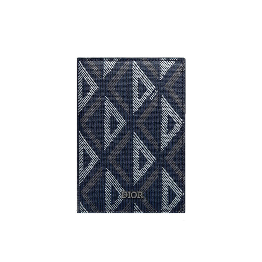 Dior Men's CD lcon Vertical Bifold Card Holder Passport Holder Casual Logo Solid Color Canvas Leather Saddle Passport Cover Wallet Purse Bags Bag 2ADCH169YKK-H00N #81355