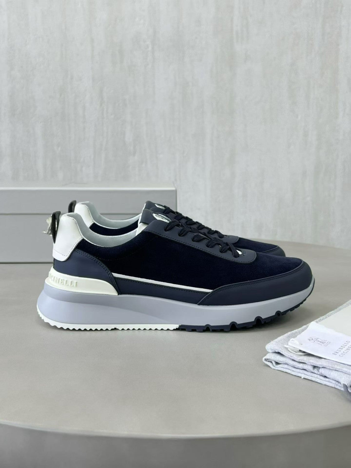 Brunello Cucinellia Suede and Calfskin Runners #375492