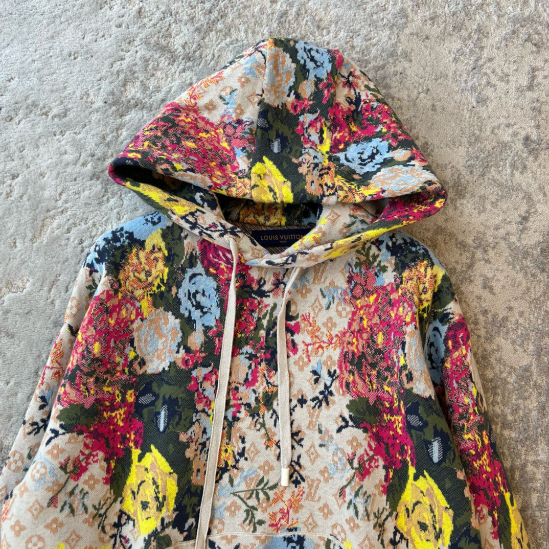 Louis Vuitton Men's Spring Autumn Monogrammed Floral Pattern Jacquard Hooded Sweatshirt Pullover #97861