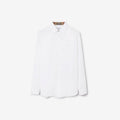 Burberry Men's Four Seasons Equestrian Rider Embroidered Logo Plaid Slim Fit Solid Color Long Sleeve Shirt #99377