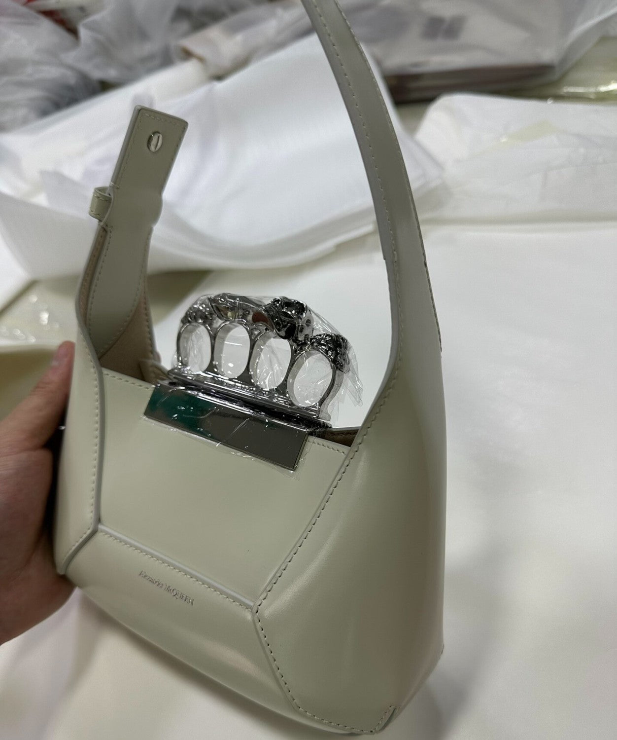 Alexander Wang New Arrival Skull Diamond-studded Women's Crossbody Bags Handheld Shoulder Bag High-street Luxury Clutch #82328A