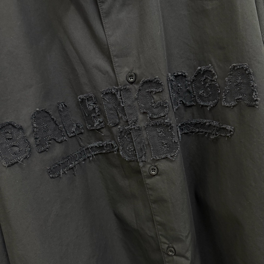 Balenciaga Men's Spring and Autumn Embroidered Letter Printed Solid Colour Single Breasted Long Sleeve Shirt #76942