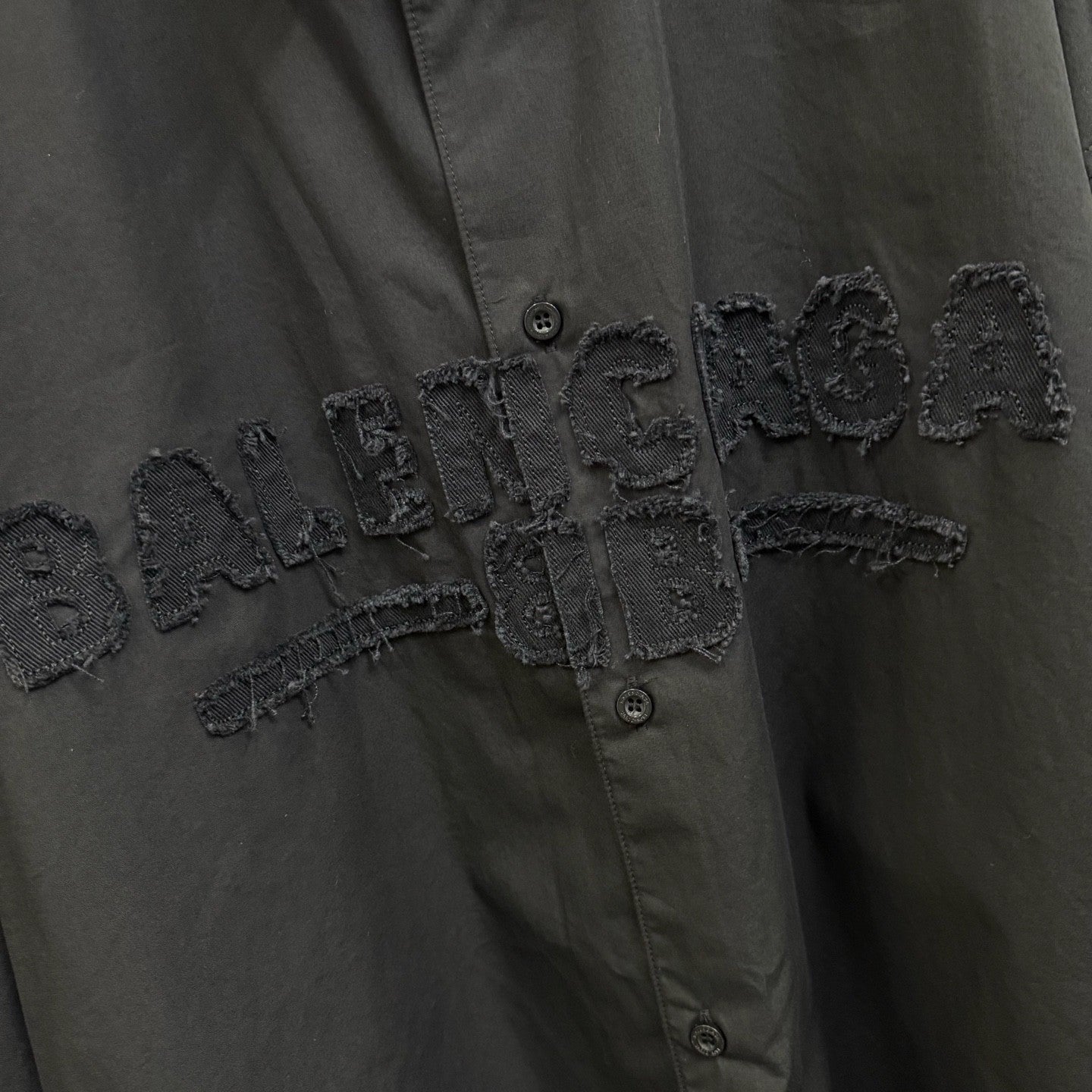 Balenciaga Men's Spring and Autumn Embroidered Letter Printed Solid Colour Single Breasted Long Sleeve Shirt #76942