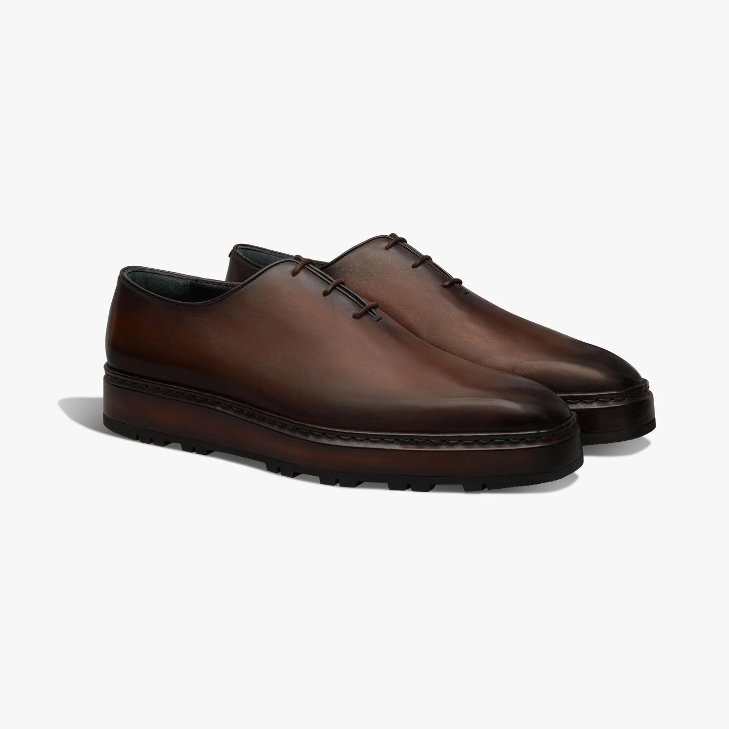 Berluti Alessandro Altof Men's Fall/Winter Fashion Classic Round Toe Slip On Lace Up Handcrafted Vintage Leather Oxford Shoes #79112