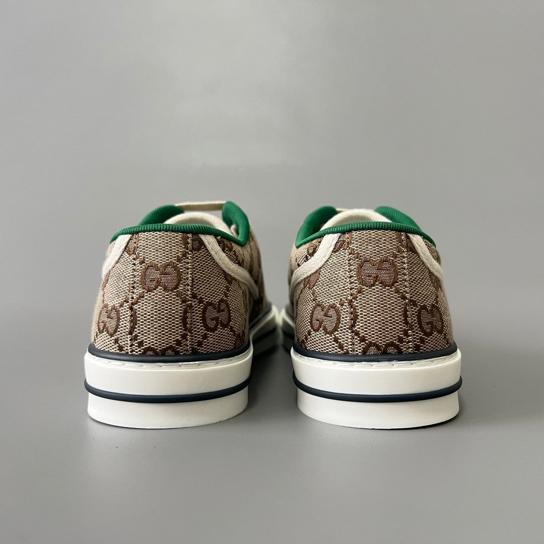 GUCCI Women's Gucci Tennis 1977 Sneaker in Beige Ebony Original GG Canvas #379374