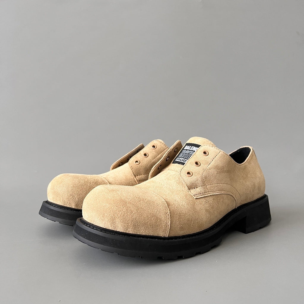 Balenciaga Men's Truck Derby in Sand Cowhide Round Toe Tie #333353