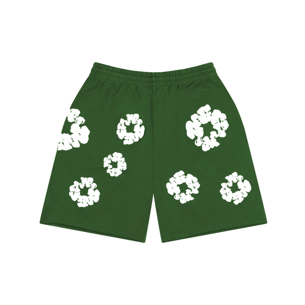 Denim Tears Men's And Women's Summer Fashion Casual Solid-color Printed Pattern Waist Elastic Drawstring Loose Fit Relaxed Shorts #79534