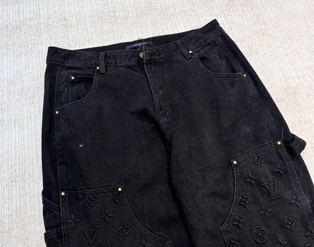Louis Vuitton Denim Buckle Up Jacket And Pants Set #22157