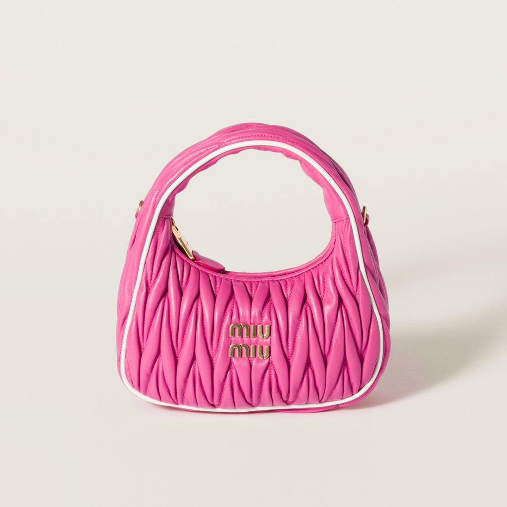 MiuMiu Wander Women's Zipper Closure Quilted Napa Leather Shoulder Crossbody Handbag Bag Bags #76557