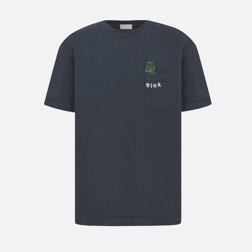 Dior Men's Summer Chest Embroidery Logo Cotton Round Neck Short Sleeve T-Shirt #97849