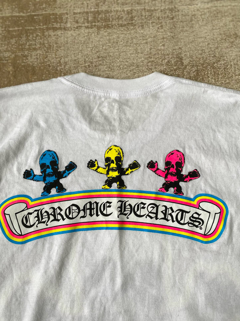 Chrome Hearts Men's Summer Graffiti Graphic Round Face Cotton Short Sleeve T-Shirt #99627