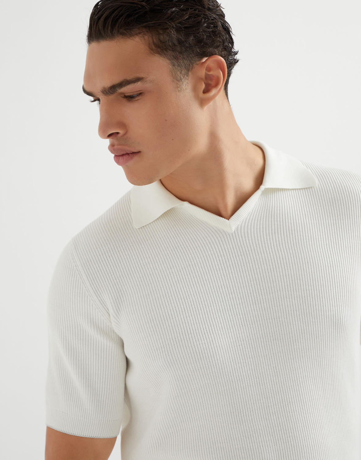 Brunello Cucinelli Men's Business Casual Spring Summer Cotton British Ribbed Knit Polo Shirt Fashion Trend Casual Comfort Lapel T-Shirt Ngvp #1347