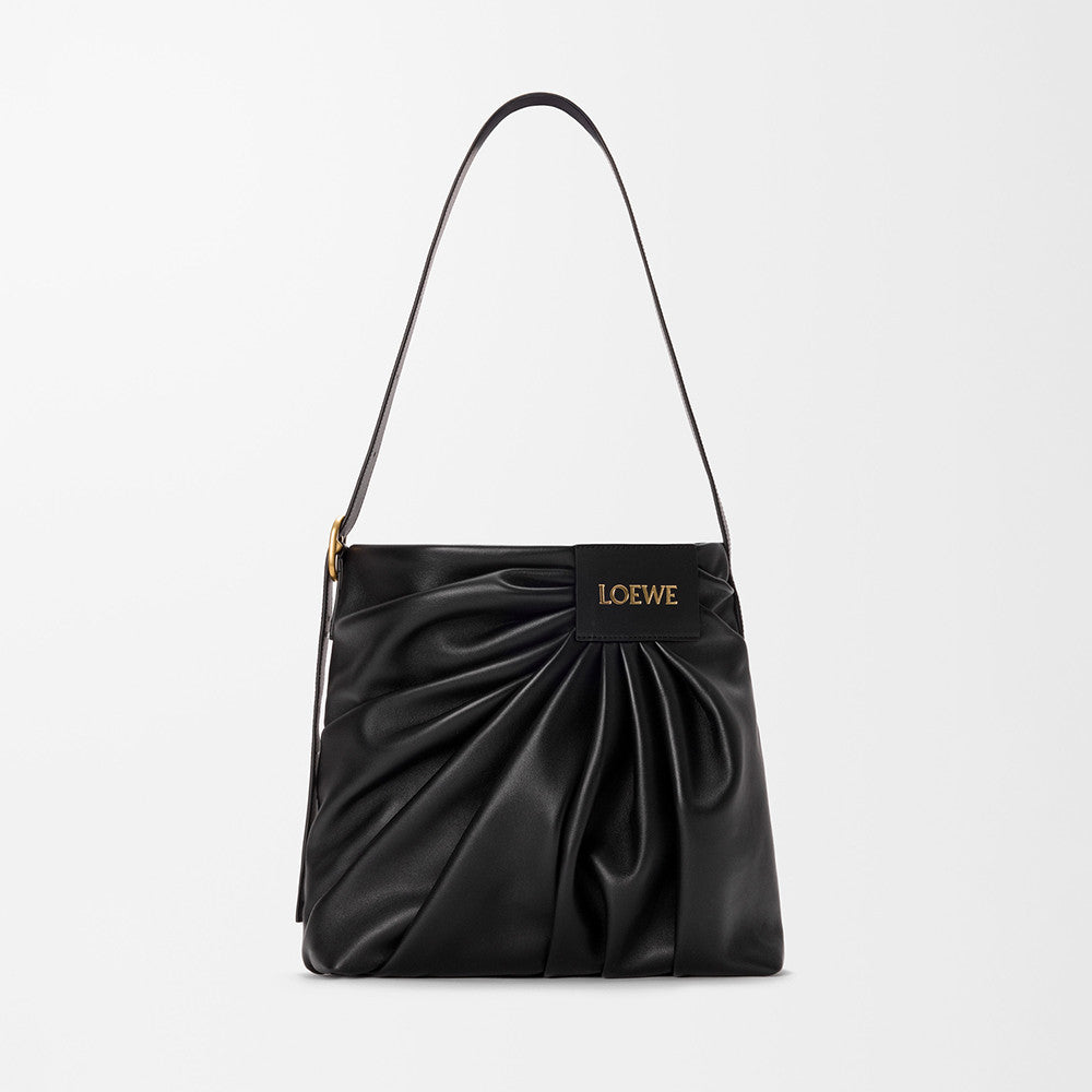 Loewe Draped Tote in Mellow Nappa Lambskin Black #336454