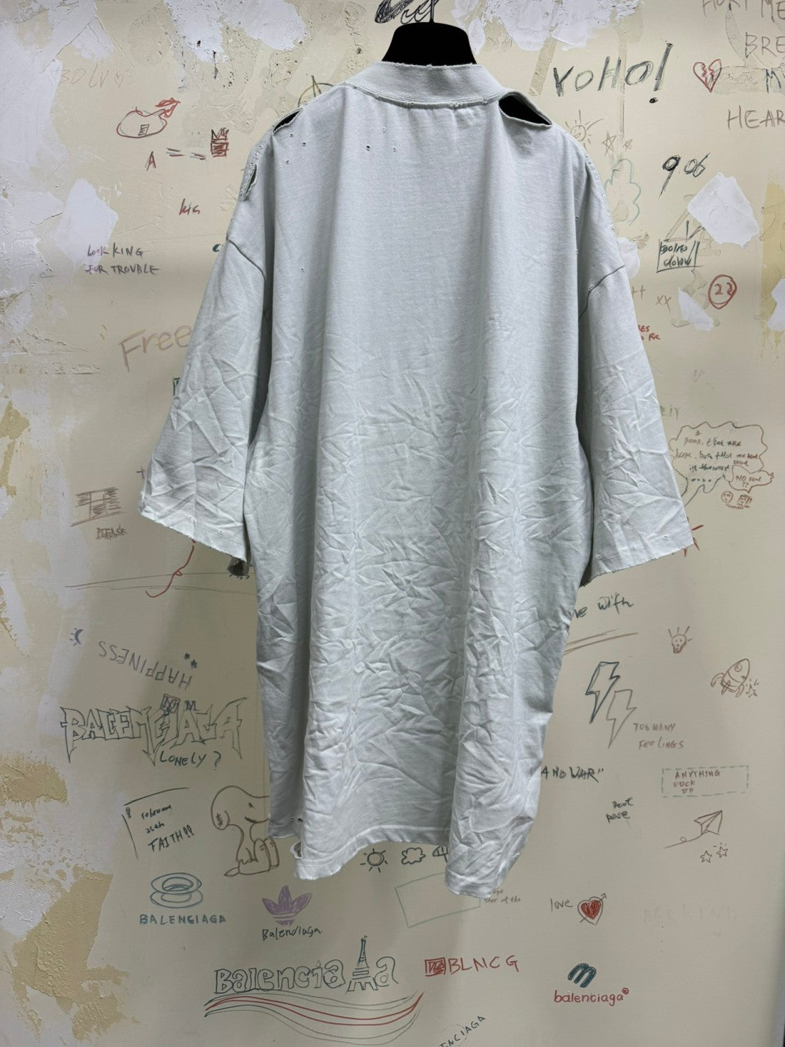 Balenciaga Men Women HOW ARE YOU FEELING TODAY Printed Round Neck Cotton Summer Straight Loose Solid Color Short Sleeve T-Shirt Ngvp #9555