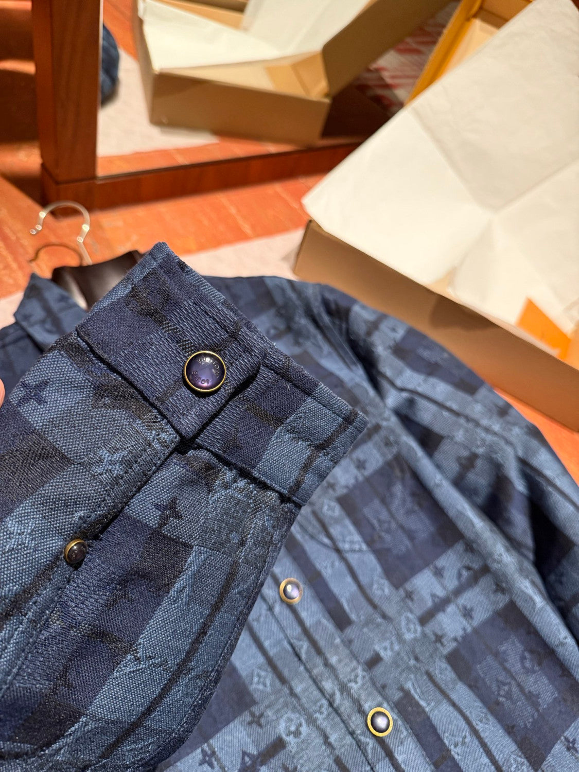 Louis Vuitton Monogram Tartan Denim Overshirt #334103