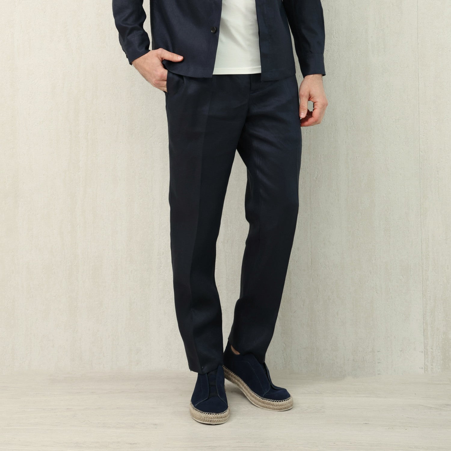 Ermenegildo Zegna Oasi Lino Oasis Linen Trousers Men's Spring And Summer Fashion Casual Comfortable Straight Trousers  Pants Ngvp #1575