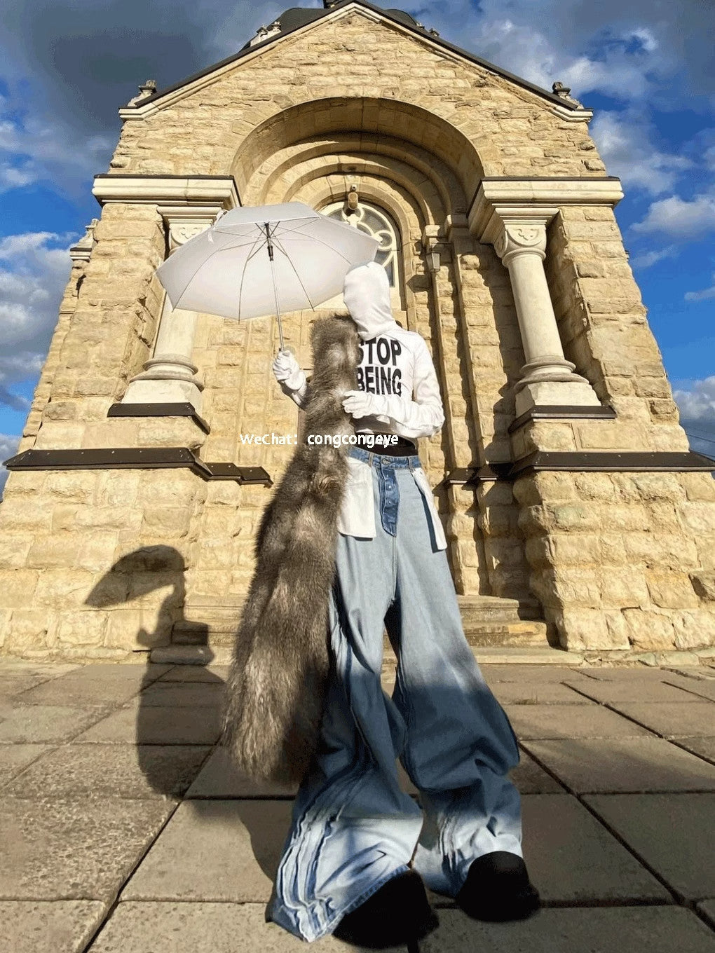 Vetements Men And Women With The Same Paragraph Fall And Winter Double-sided Wear Washed Blue Wide-legged Loose Flare Jeans Jeans High Street Trend Casual Straight Pants Ngvp #2458