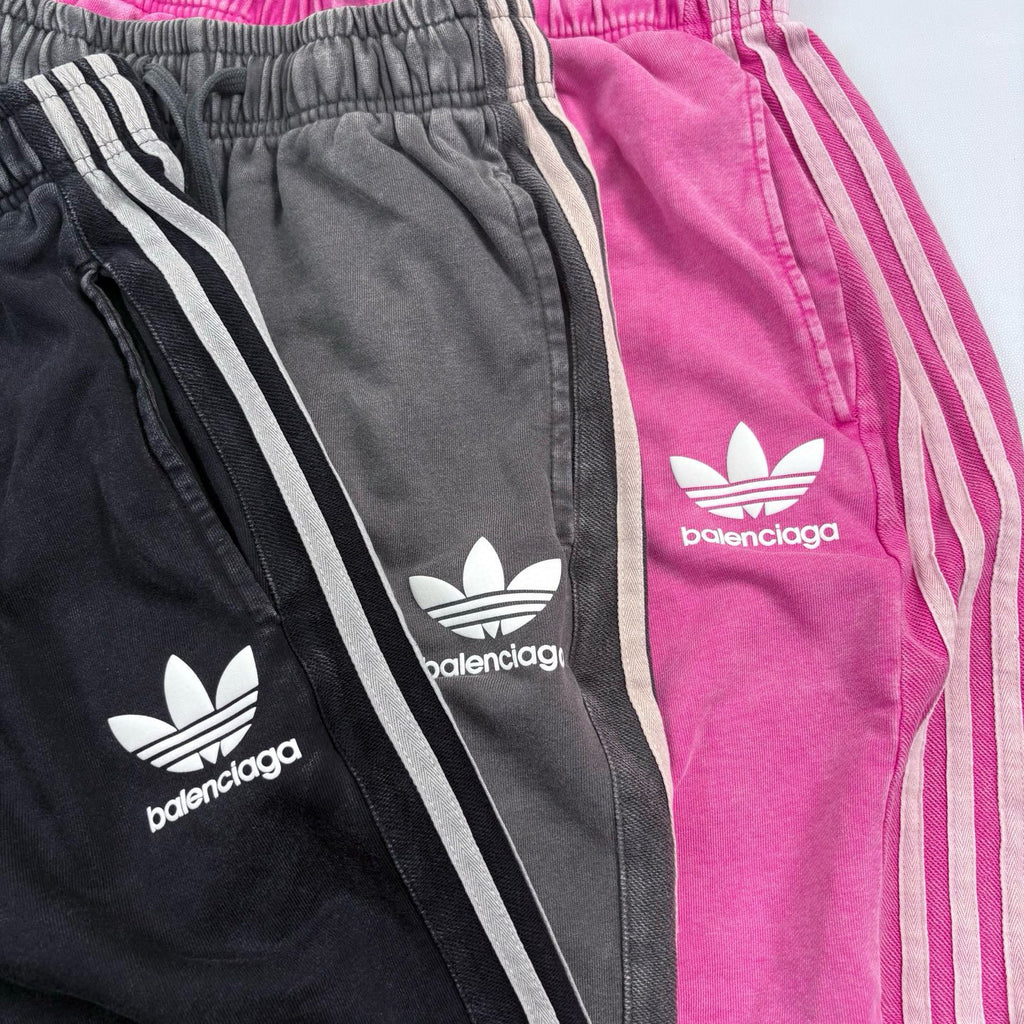 Balenciaga X Adidas Men's and Women's Summer Solid Color Stretch Waist Tie Cotton Shorts #77323
